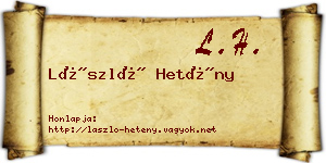 László Hetény névjegykártya