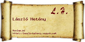 László Hetény névjegykártya